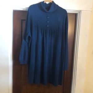 NWOT Fenn Wright Manson long sleeve turtleneck sweater dress, teal, 3x, acrylic